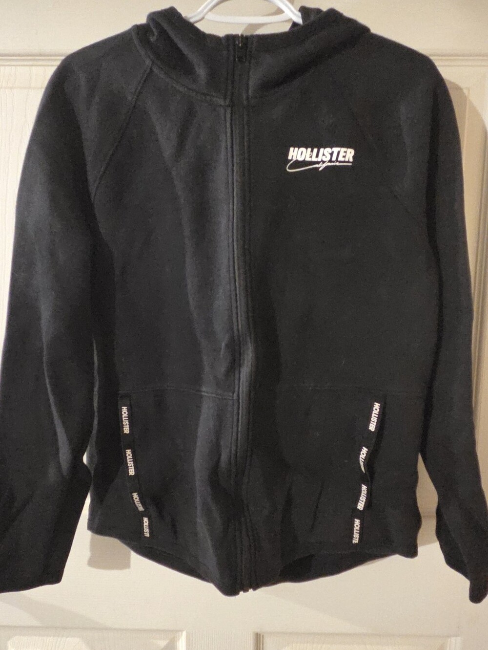 Hollister Black Full-Zip Hoodie with Logo
